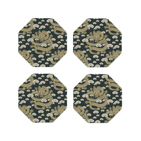 Drink Coasters Set of 4 Black Golden Dragon Lanterns Leather Coasters for Coffee Table Protector Heat Resistant Cute Coasters for Home Decor Housewarming Gifts Bar Kitchen 4 Inch Octagon
Drink Coasters Set of 4 Black Golden Dragon Lanterns Leather Coasters for Coffee Table Protector Heat Resistant Cute Coasters for Home Decor Housewarming Gifts Bar Kitchen 4 Inch Octagon