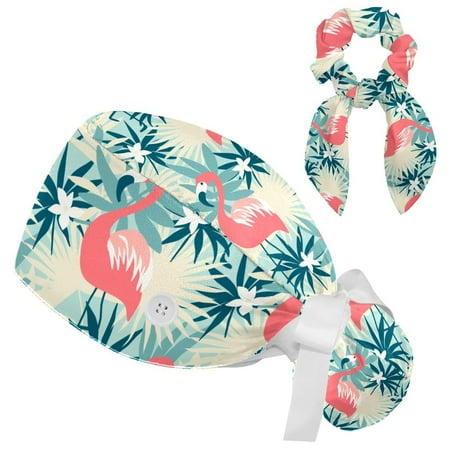 Working Cap with Buttons and Sweatband Scrub Hat Bouffant Caps with Scrunchie Flamingo Tie Back Hats
Working Cap with Buttons and Sweatband Scrub Hat Bouffant Caps with Scrunchie Flamingo Tie Back Hats
