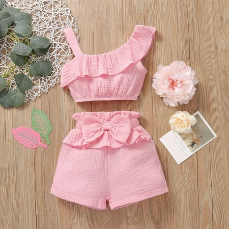 CHGBMOK Clearance Toddler Baby Girls Ruffle One Shoulder Clothes Sling Cute Bow Two-Piece Suit
CHGBMOK Clearance Toddler Baby Girls Ruffle One Shoulder Clothes Sling Cute Bow Two-Piece Suit