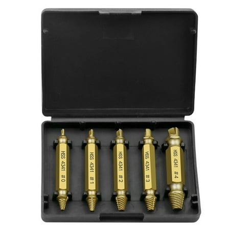5PCS Screw Extractor High-speed Steel Titanium Plating Double-sided Drilling Remover Bolt Stud Removal Tool
5PCS Screw Extractor High-speed Steel Titanium Plating Double-sided Drilling Remover Bolt Stud Removal Tool