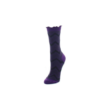 

Legmogue Women s Zig Zag Ruffle Top Cotton Blend Crew Sock - Mens - Male