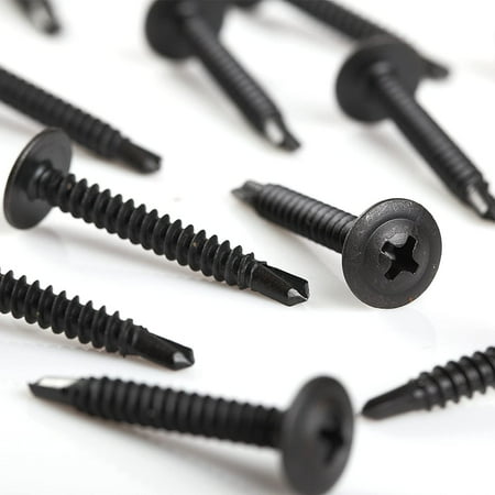 500 Pcs Phillips Truss Head Sheet Metal Self Tapping Screw 18-8 (#8 x 1-1/4 Black)