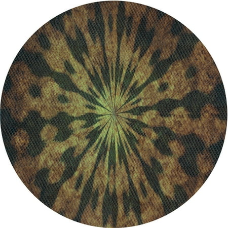 Ahgly Company Indoor Round Patterned Blood Night Red Area Rugs 6 Round