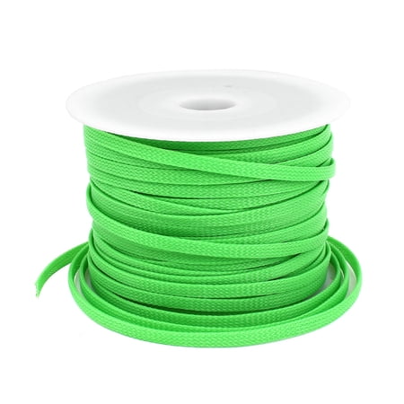 Car Audio Braided Cable Wire Sheathing Sleeve Harness Green 8mm Width