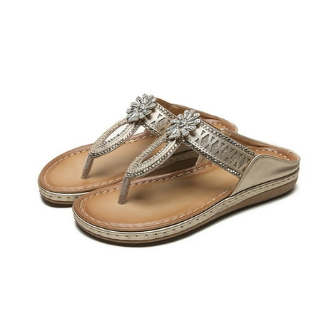 Women Non-slip Sandals Rhinestones Flower Hollow Boho Fashion Flat Slippers for Summer Beach
Women Non-slip Sandals Rhinestones Flower Hollow Boho Fashion Flat Slippers for Summer Beach