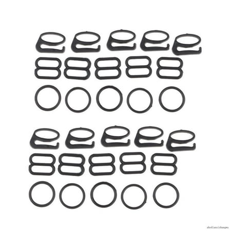 10 Sets Bra Strap Adjuster Lingerie Slider Hook O Ring Buckles Bikini Fastener