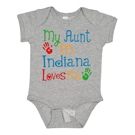 Inktastic My Aunt in Indiana Loves Me Gift Baby Boy or Baby Girl Bodysuit