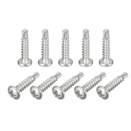 #6 x 5/8 Self Drilling Screws 50 Pack Phillips Pan Head Self Tapping Screws
