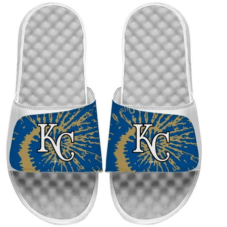 ISlide White Kansas City Royals Tie Dye Slide Sandals