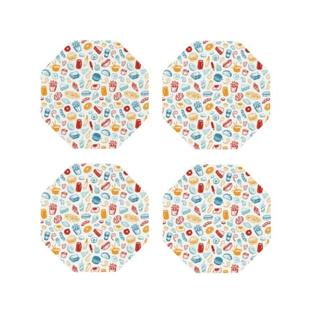 Junzan Fast Food 2 Print Coasters for Drinks - Leather Coasters Set of 4 for Coffee Table for Housewarming/Kitchen/Bar/Decor-Octagon
Junzan Fast Food 2 Print Coasters for Drinks - Leather Coasters Set of 4 for Coffee Table for Housewarming/Kitchen/Bar/Decor-Octagon