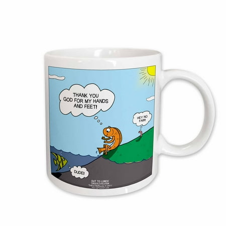 3dRose Theistic evolution with fish appreciating its hands and feet Ceramic Mug 11-ounce
3dRose Theistic evolution with fish appreciating its hands and feet Ceramic Mug 11-ounce