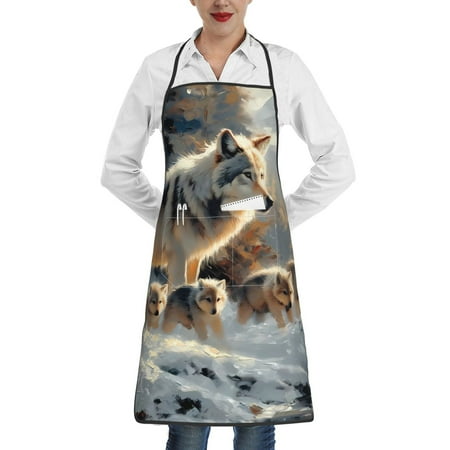 Easygdp Wolf Family Winter Wonderland Apron Waterdrop Resistant with 2 Pockets Oil Resistant Cooking Kitchen Chef Apron for Women Men
Easygdp Wolf Family Winter Wonderland Apron Waterdrop Resistant with 2 Pockets Oil Resistant Cooking Kitchen Chef Apron for Women Men