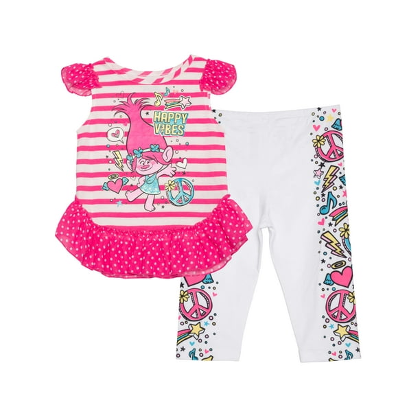 Toddler Girl Flutter Sleeve Tunic & Legging 2pc Outfit Set
