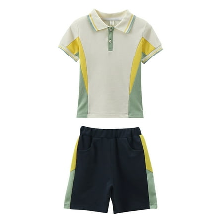 Wiueurtly Summer Fashion British Style Boys Lapel T Shirt Shorts Sports Suit Boys 5t Sweatpants Set
Wiueurtly Summer Fashion British Style Boys Lapel T Shirt Shorts Sports Suit Boys 5t Sweatpants Set