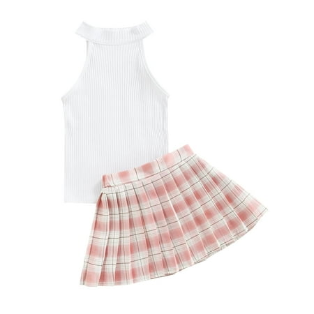 StylesILove Toddler Little Girls Solid Ribbed Tank Top & Plaid Mini Pleated Skirt 2pcs Set Summer Casual Princess Dress Outfit (Pink 4-5 Years)
StylesILove Toddler Little Girls Solid Ribbed Tank Top & Plaid Mini Pleated Skirt 2pcs Set Summer Casual Princess Dress Outfit (Pink 4-5 Years)
