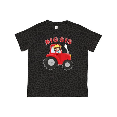 Inktastic Farmer Tractor Big Sis Gift Toddler Toddler Girl T-Shirt