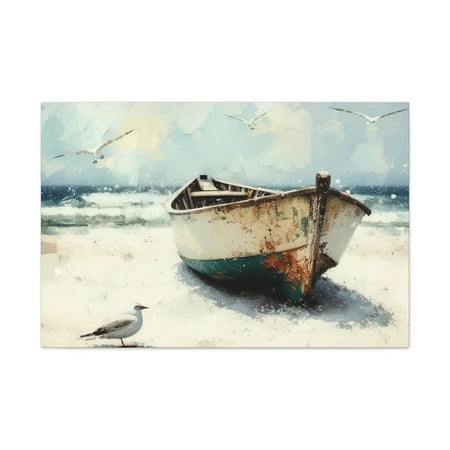 Barbara J Beach House I 36” x 24” Cotton Canvas Wall Art Digital Print