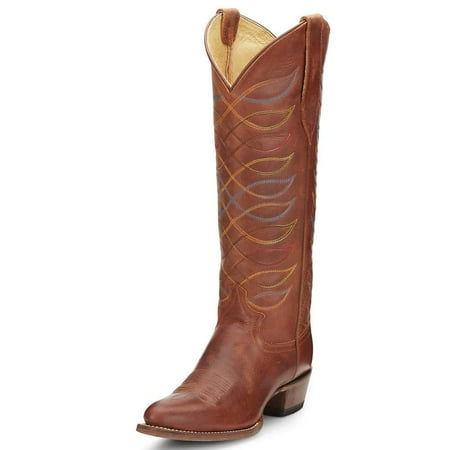 Justin Boots Womens VN4461 Women`s Justin Rustic amber 15` Boot 6 Brown