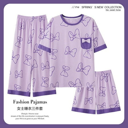 QWZNDZGR Brand 3 Piece Sets Elegant Purple Sleepwear Female Night Suit Polka Dots Women s Pajamas Pyjamas Loose Comfort Home Pijama Mujer
QWZNDZGR Brand 3 Piece Sets Elegant Purple Sleepwear Female Night Suit Polka Dots Women s Pajamas Pyjamas Loose Comfort Home Pijama Mujer