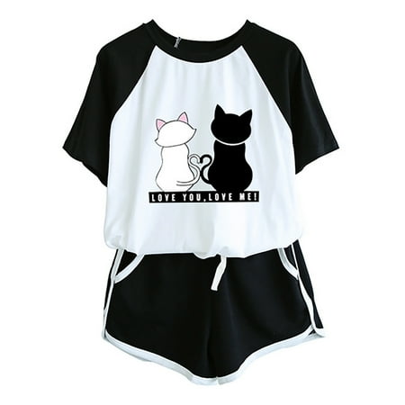 Homenesgenics Womens Suit Plus Size Pajamas for Women Women Two Piece Drop Sleeves Set Short Sleeve O-Neck Paneled T-Shirt Shorts
Homenesgenics Womens Suit Plus Size Pajamas for Women Women Two Piece Drop Sleeves Set Short Sleeve O-Neck Paneled T-Shirt Shorts