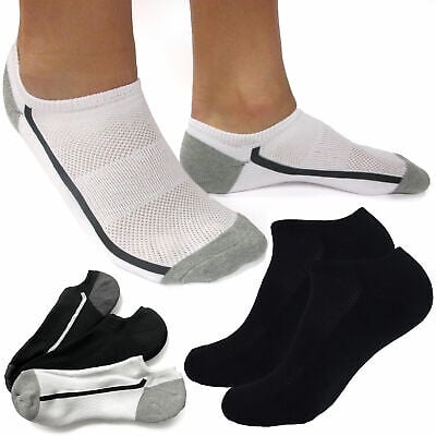 3 Pair Low Cut Socks Ankle Sport Athletic Peds Black White Grey Men Women Cotton