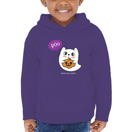 Cute Ghost Kitten W Pumpkin Hoodie Toddler -Image by Shutterstock 2 Toddler