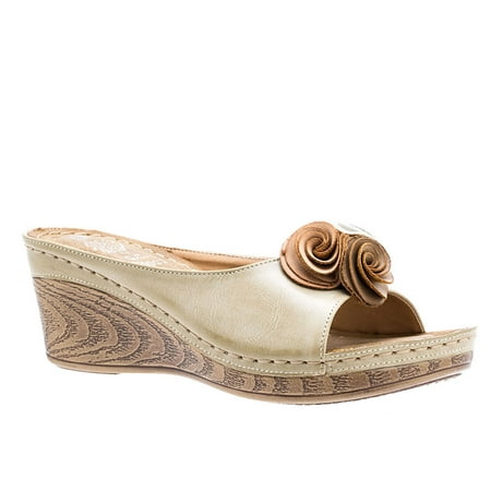 GC Shoes Womens Wedge Sandals Open Toe Mid Heel Platform Comfy Vegan Leather Solid Flower Strap Slide Wedges Yellow/Size 8
GC Shoes Womens Wedge Sandals Open Toe Mid Heel Platform Comfy Vegan Leather Solid Flower Strap Slide Wedges Yellow/Size 8