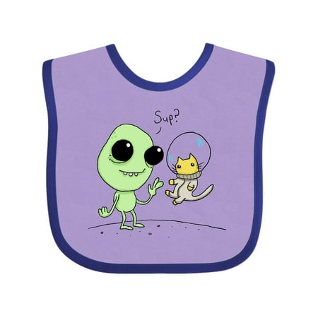 Inktastic Alien and Astronaut Kitty Cat Gift Baby Boy or Baby Girl Bib