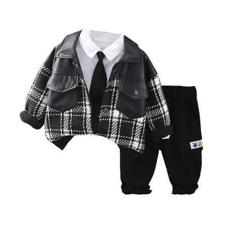 Fshinging Outfits for Toddlers Spring Autumn Men Women Children S Baby Plaid Jacket Jacket Pants Handsome Three Piece Suit
Fshinging Outfits for Toddlers Spring Autumn Men Women Children S Baby Plaid Jacket Jacket Pants Handsome Three Piece Suit