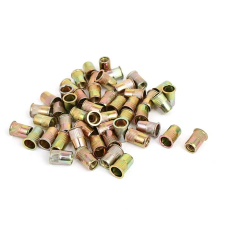Unique Bargains M6 Thread 14mm Long Rivet Nut Insert Nutsert 100pcs