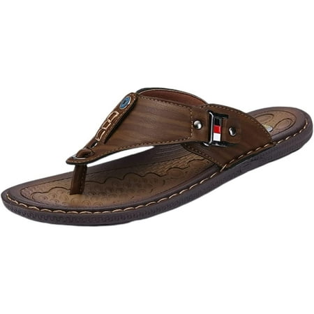 New Slippers Summer Flip-Flops for Men Beach Slippers Leather Sandals Comfortable Shoes Non-Slip Bathroom Shoes Comfort (Color : Khaki1 Size : A-39)
New Slippers Summer Flip-Flops for Men Beach Slippers Leather Sandals Comfortable Shoes Non-Slip Bathroom Shoes Comfort (Color : Khaki1 Size : A-39)