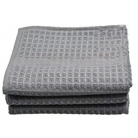 sinland 400 gsm microfiber waffle weave kitchen towels drying cloth 3 pack 16inch x 26inch grey