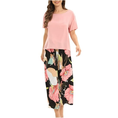 Women s Pajama Set Short/Long Sleeve Sleepwear Soft Comfy Loungewear Sets Pajamas Top and Pants Pjs Nightwear
Women s Pajama Set Short/Long Sleeve Sleepwear Soft Comfy Loungewear Sets Pajamas Top and Pants Pjs Nightwear