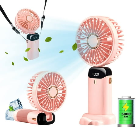 Handheld Fan Portable Personal Fan 3000mAh Rechargeable 5 Speeds with LED Display 90° Adjustable Mini Desk Fan with 8-12h Working Time (Pink)
Handheld Fan Portable Personal Fan 3000mAh Rechargeable 5 Speeds with LED Display 90° Adjustable Mini Desk Fan with 8-12h Working Time (Pink)
