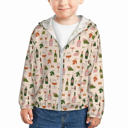 Ocsxa Wine Bottles With Grapes Print Kids Active Zipper Sun Protection Jacket Boys Girls Hooded Cooling Shirt-5 Years 
Ocsxa Wine Bottles With Grapes Print Kids Active Zipper Sun Protection Jacket Boys Girls Hooded Cooling Shirt-5 Years