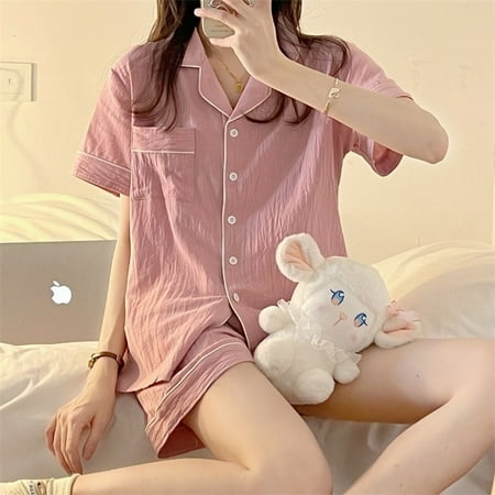 CoCopeaunt Korean Pajama Mujer Grid Print Cotton Yarn Sleepwear Set Short Sleeve Top+Shorts Ruffle Homewear Skin-Friendly Breathable
CoCopeaunt Korean Pajama Mujer Grid Print Cotton Yarn Sleepwear Set Short Sleeve Top+Shorts Ruffle Homewear Skin-Friendly Breathable