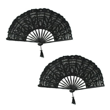 2X Handmade Cotton Lace Folding Hand Fan for Party Bridal Wedding Decoration (Black)
2X Handmade Cotton Lace Folding Hand Fan for Party Bridal Wedding Decoration (Black)