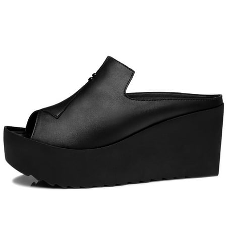 Women‘s Wedge Heeled Slippers Platform Open Toe Slip-on Solid Color Comfy Slides Women‘s Indoor & Outdoor Footwear
Women‘s Wedge Heeled Slippers Platform Open Toe Slip-on Solid Color Comfy Slides Women‘s Indoor & Outdoor Footwear