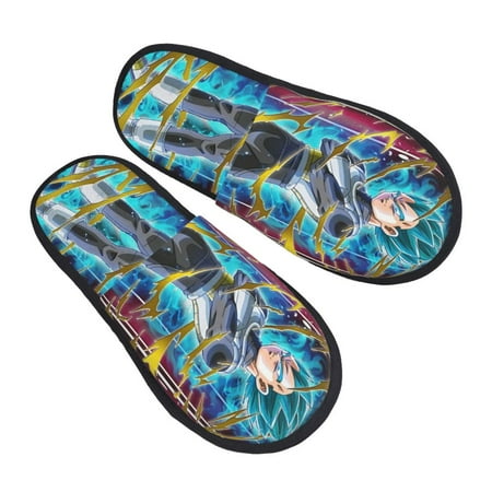 Dragonball Vegeta SSG Blue Mens Clog Furry Slippers Indoor House Shoes