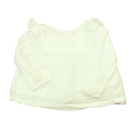 Pre-owned Gap Girls White Blouse size: 12-18 Months