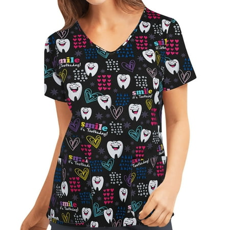 Womans Holiday Scrub Tops Valentine Nurse Stretch Scrub Undershirt Print Cute Nursing Love Patterned Scrub Tops
Womans Holiday Scrub Tops Valentine Nurse Stretch Scrub Undershirt Print Cute Nursing Love Patterned Scrub Tops