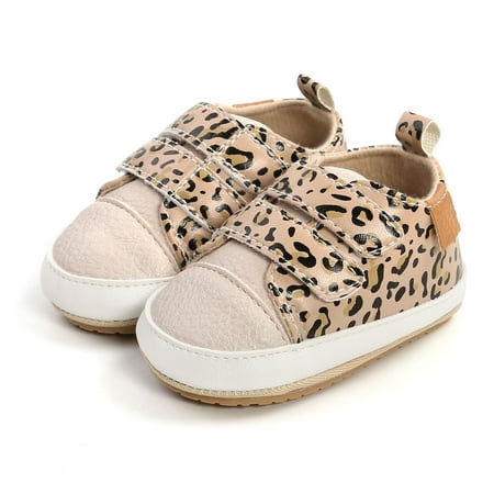 Infants Baby Boys Girls Leather Shoes Walking Anti-Slip Hook and Loop Fasteners Decoration Spring Summer Fall Sneaker