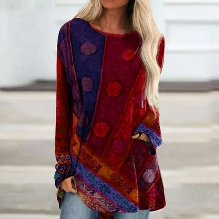 Zedker Plus Size Long Sleeve Tops for Women T-Shirts for Women Women s Crew Neck Ethnic Style Print Casual Long Sleeve Plus Size Fashion Top
Zedker Plus Size Long Sleeve Tops for Women T-Shirts for Women Women s Crew Neck Ethnic Style Print Casual Long Sleeve Plus Size Fashion Top