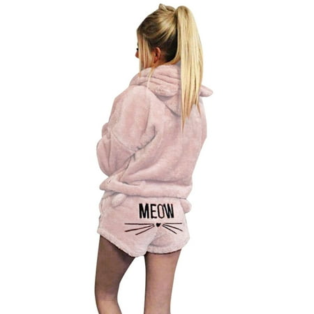 Women Plush Pajamas Set Thick Hoodie Long Tops+Embroidery Shorts Sleepwear Homewear S 17
Women Plush Pajamas Set Thick Hoodie Long Tops+Embroidery Shorts Sleepwear Homewear S 17