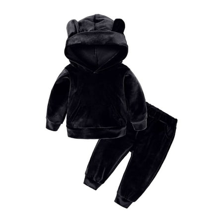 EHTMSAK Infant Baby Toddler Children Girl Boy Long Sleeve Velvet Pullover Hoodie and Set Clothing Set Outfits Black 9M-7Y 120
EHTMSAK Infant Baby Toddler Children Girl Boy Long Sleeve Velvet Pullover Hoodie and Set Clothing Set Outfits Black 9M-7Y 120