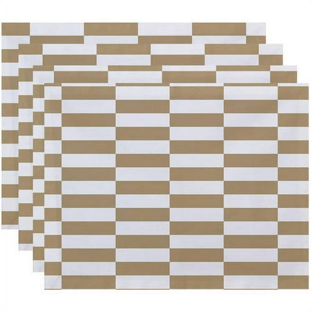 Simply Daisy 18 x 14 Stair Stepping Stripes Print Placemat
