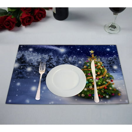 YKCG Magnificent Colorful Christmas Tree Winter Snow Stars Sky Placemats Size 12x18 inches Set of 2
YKCG Magnificent Colorful Christmas Tree Winter Snow Stars Sky Placemats Size 12x18 inches Set of 2