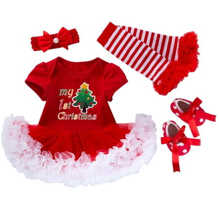 Bjutir Toddler Girls Outfit Set Infant Christmas Printed Short Sleeve Romper Skirt With Headband Shoes Leg Sleeves 4Pc Childrens Suit White 6-12 Months
Bjutir Toddler Girls Outfit Set Infant Christmas Printed Short Sleeve Romper Skirt With Headband Shoes Leg Sleeves 4Pc Childrens Suit White 6-12 Months