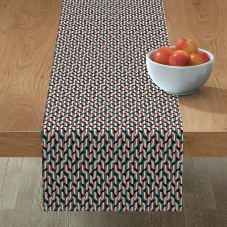 Cotton Sateen Table Runner 72 - Retro Abstract Leaf Art Deco Geometric Floral Botanical Teal Red Black Background Vintage Print Custom Table Linens by Spoonflower
Cotton Sateen Table Runner 72 - Retro Abstract Leaf Art Deco Geometric Floral Botanical Teal Red Black Background Vintage Print Custom Table Linens by Spoonflower
