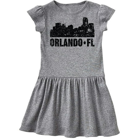 Inktastic Orlando Skyline with Grunge Gift Toddler Girl Dress
